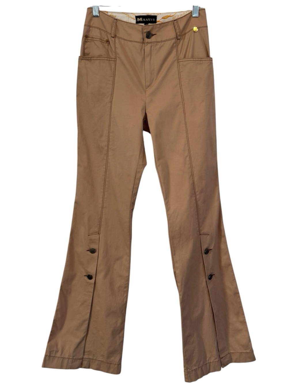 Masavi Madrid Tan Women's Bootcut Jeans Small 28 W x 34 In Made in Spain